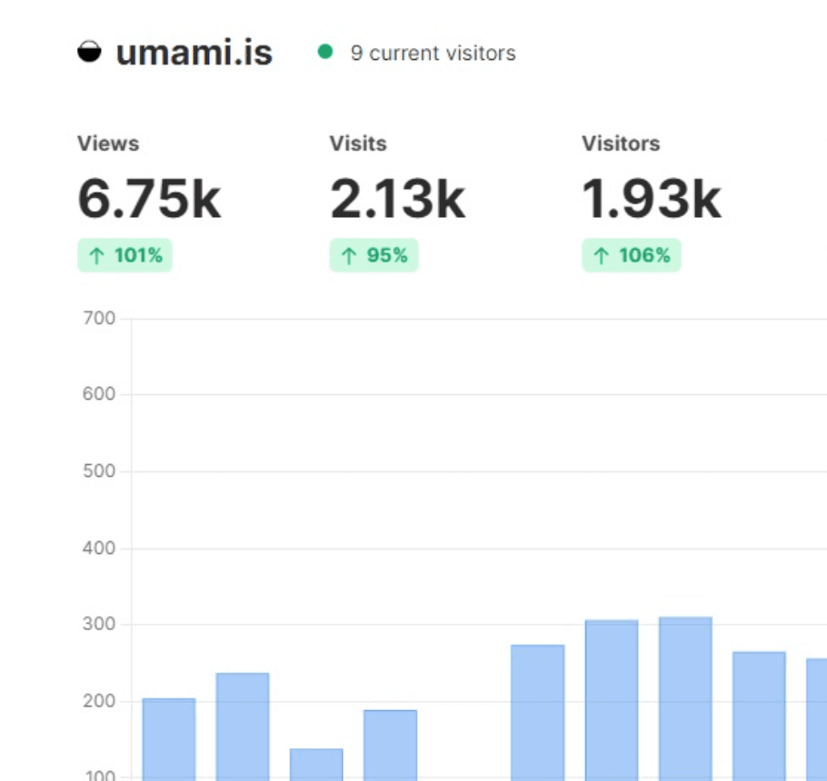 Umami dashboard